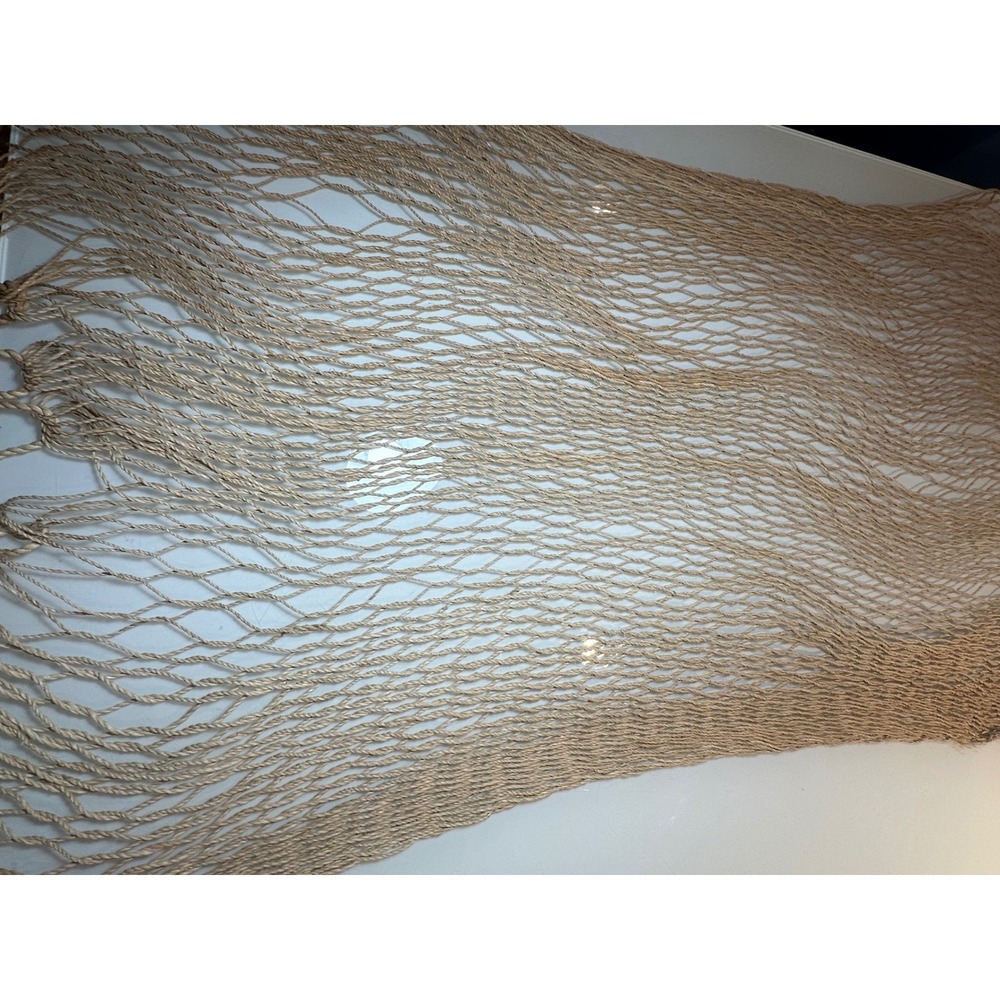 Vintage Hand Woven Sisal Rope Hammock Natural Fiber Mayan Boho Garden 10 ft - Picture 10 of 13